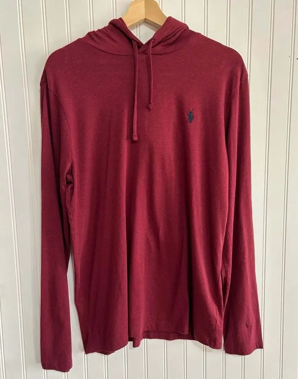 Polo Ralph Lauren Men's Jersey Hooded Long-Sleeve T-Shirt, Burgundy, Size M